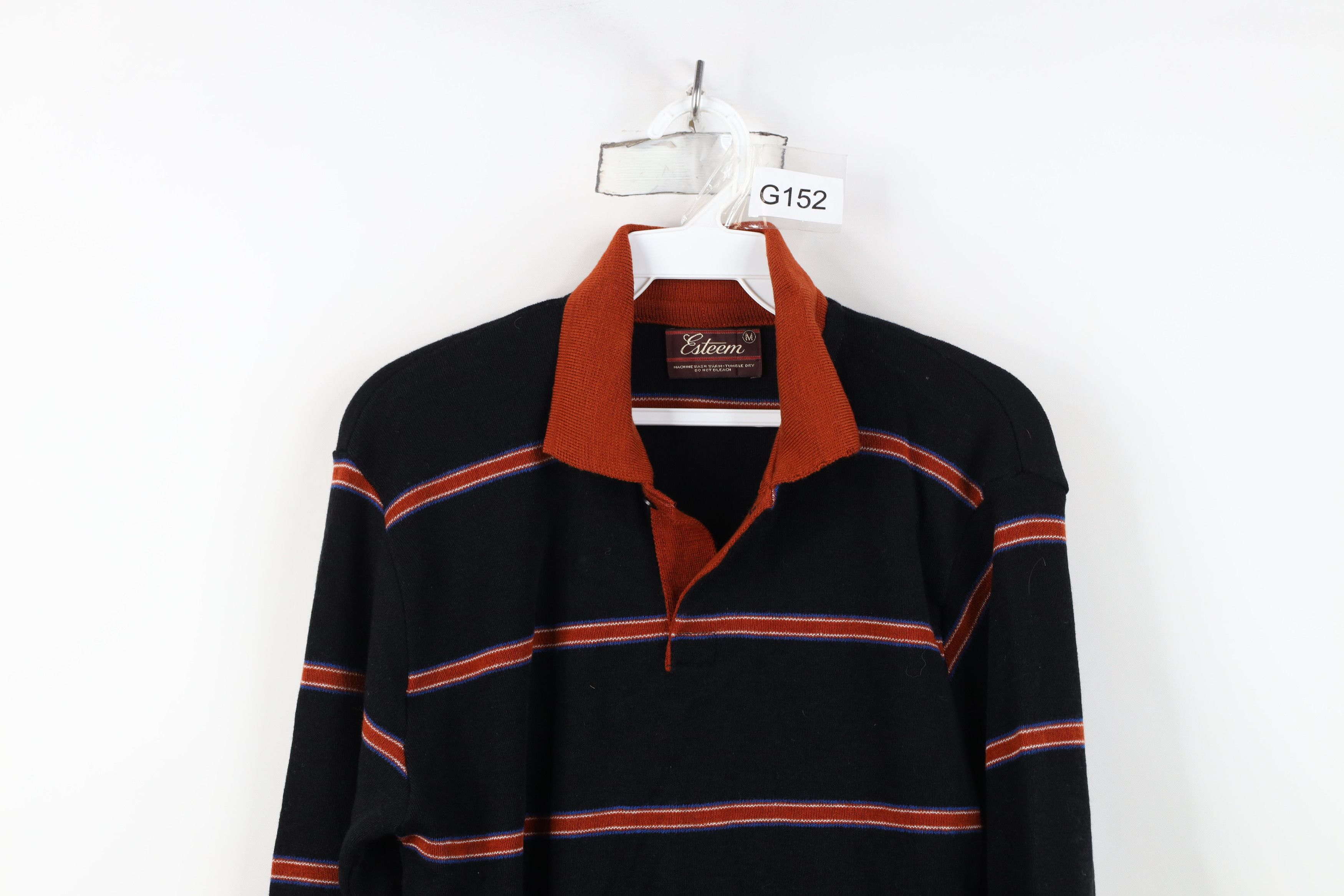 Vintage Deadstock Vintage 70s Streetwear Knit Collared Sweater Size US M / EU 48-50 / 2 - 2 Thumbnail