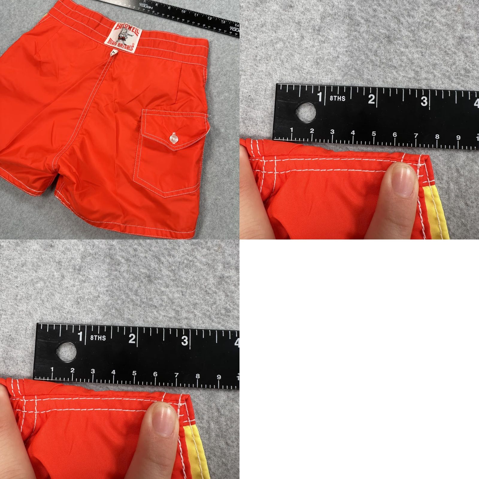 Vintage VINTAGE Birdwell Beach Britches Shorts Mens 27 Red Yellow Boardshorts Surf Size US 27 - 8 Thumbnail