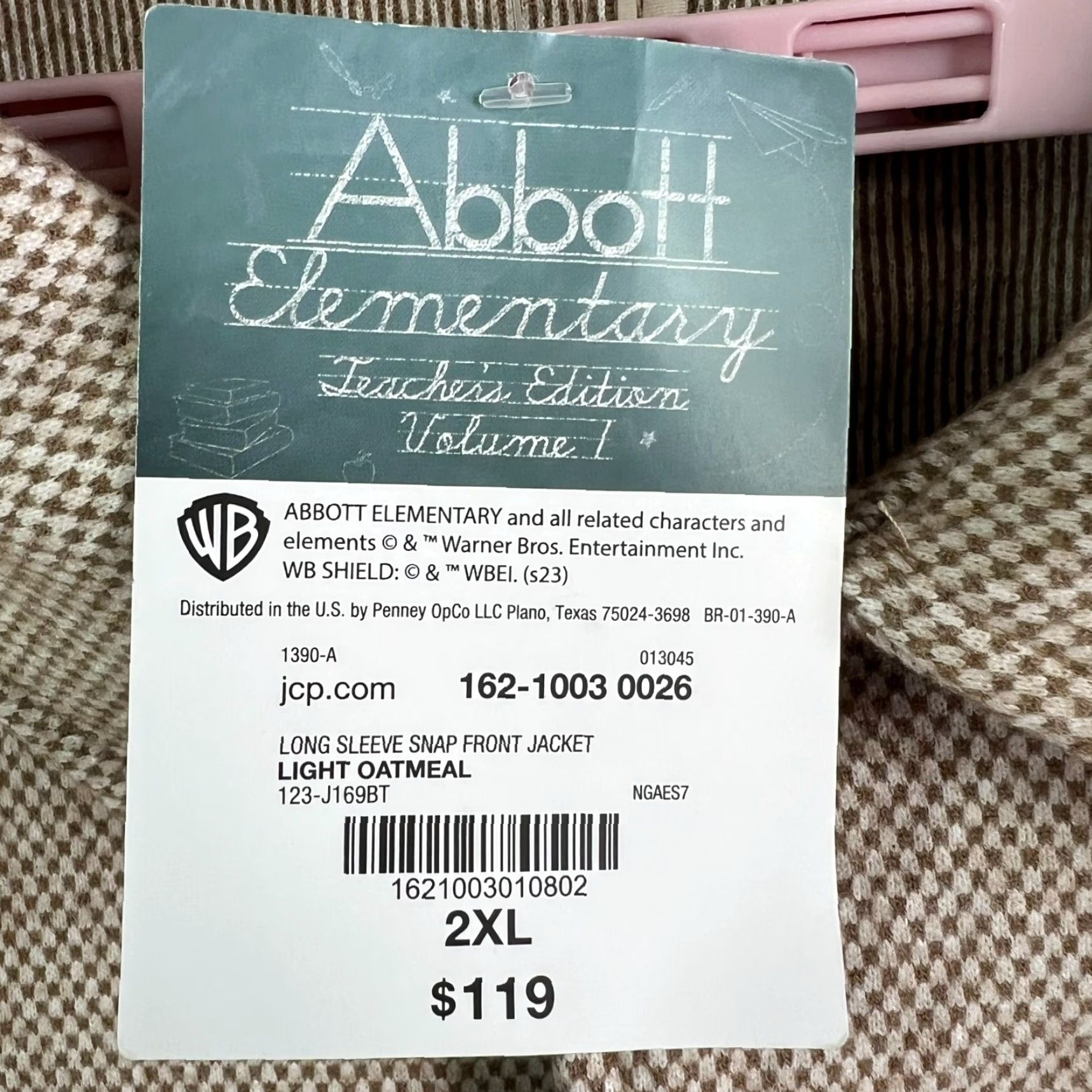Vintage Warner Bros. Abbott Elementary Button-Up Jacket 2XL Beige NWT 90s School Teacher Mens Size US XXL / EU 58 / 5 - 6 Thumbnail