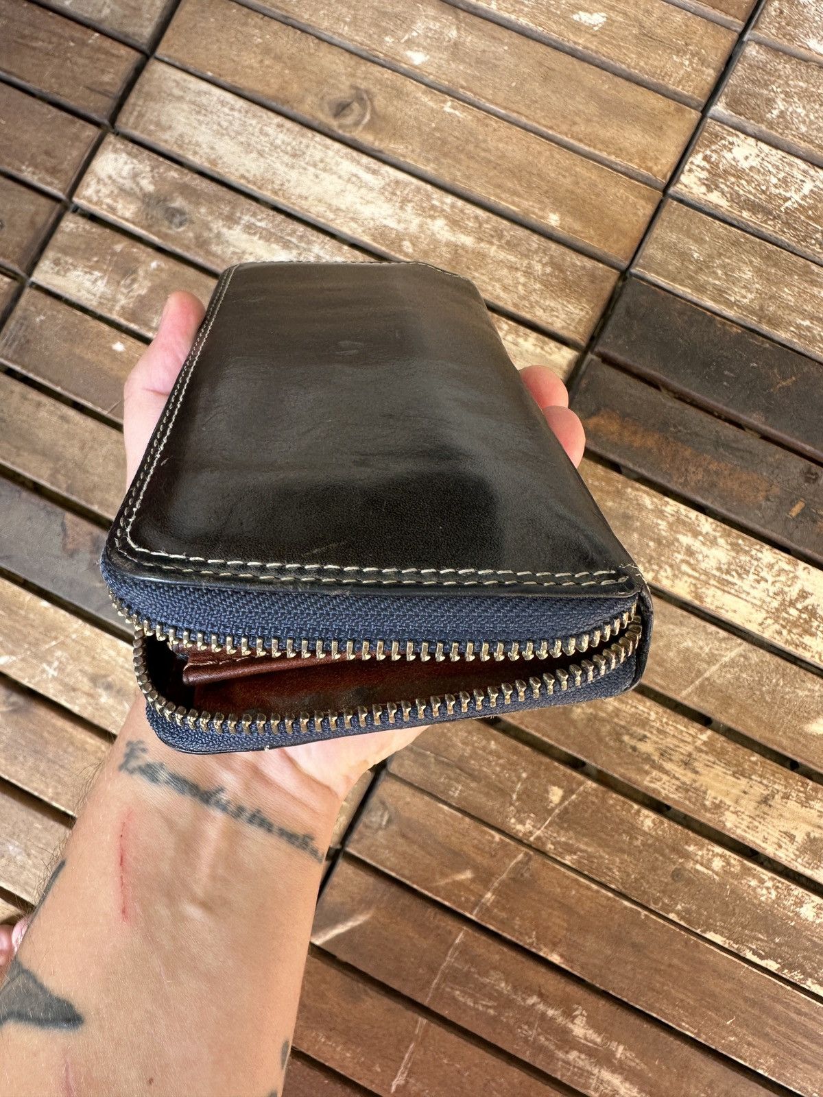 Japanese Brand NELD Leather Zip Wallet Japan Handmade Size ONE SIZE - 10 Thumbnail