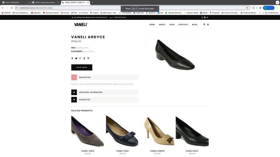 VANELI VANELi Ardyce Navy Nappa Dress shoe with a unique heel shape Size US 7.5 / IT 37.5 - 2 Thumbnail