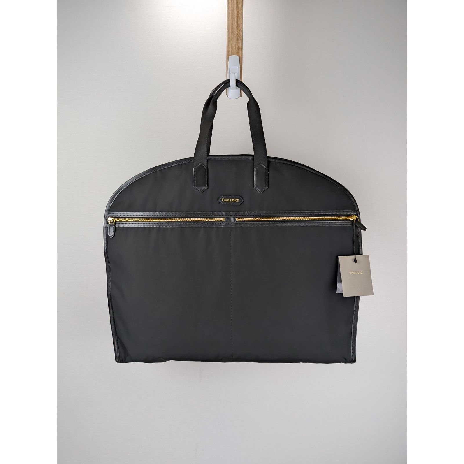 Tom Ford o1rshd1 Q:4/ Size: OS / Leather-Trimmed Garment Bag in Black Size ONE SIZE - 16 Thumbnail