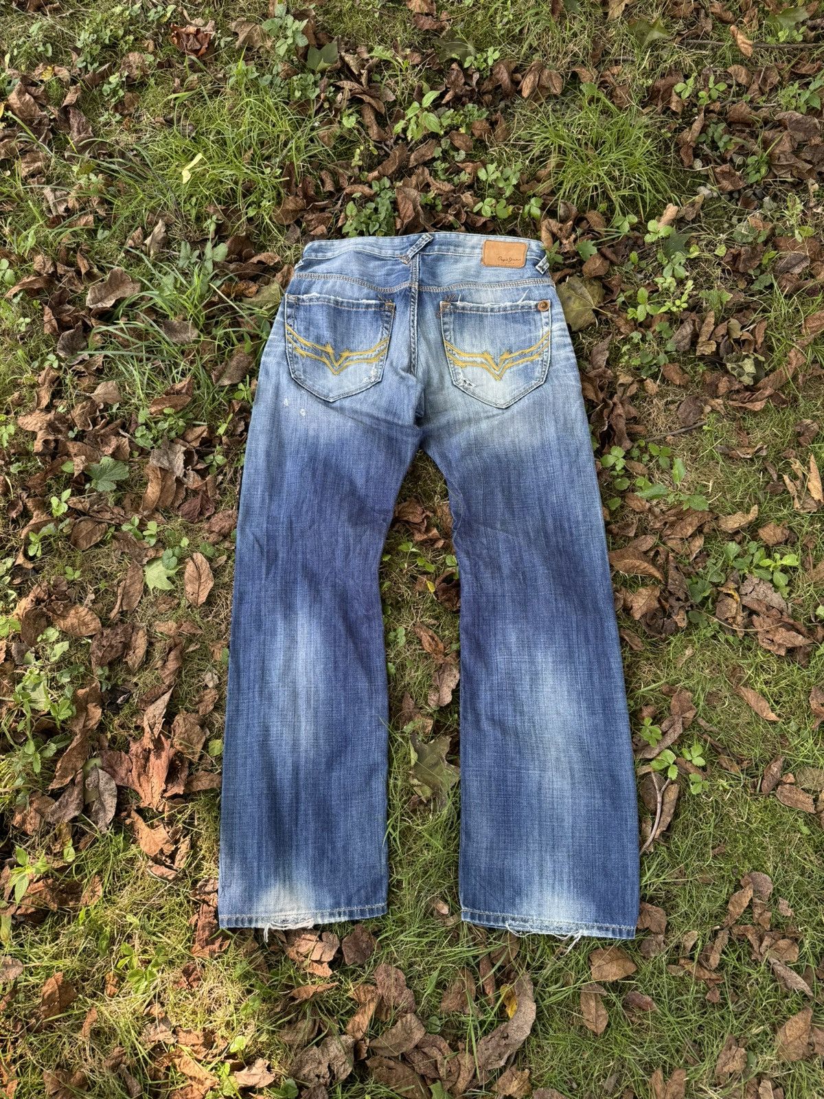 If Six Was Nine Y2K Trashed Distressed jeans straight fit pants Size US 32 / EU 48 - 9 Thumbnail