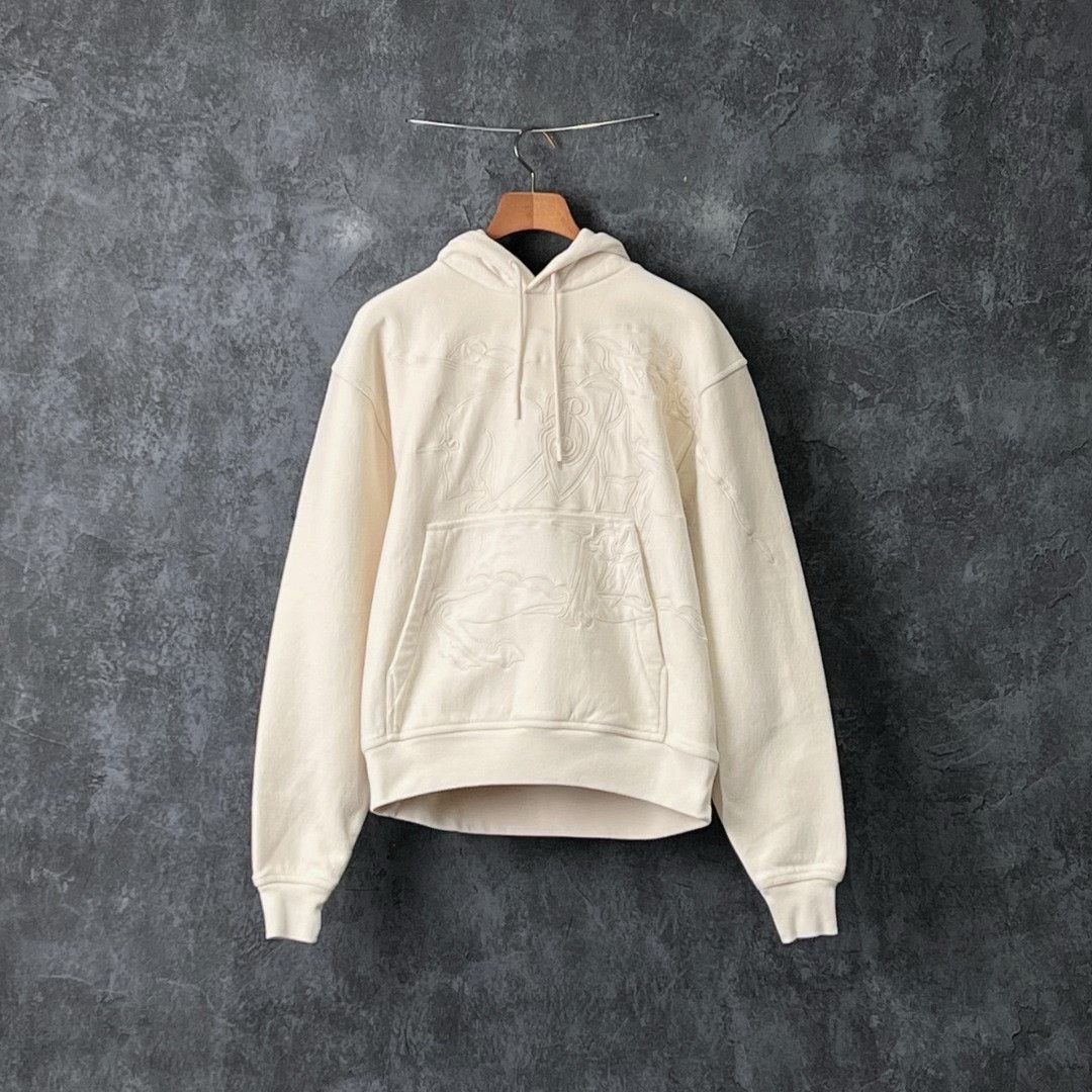 Burberry Burberry Cotton Embroidered Beige Hoodie s Men Size US S / EU 44-46 / 1 - 1 Thumbnail