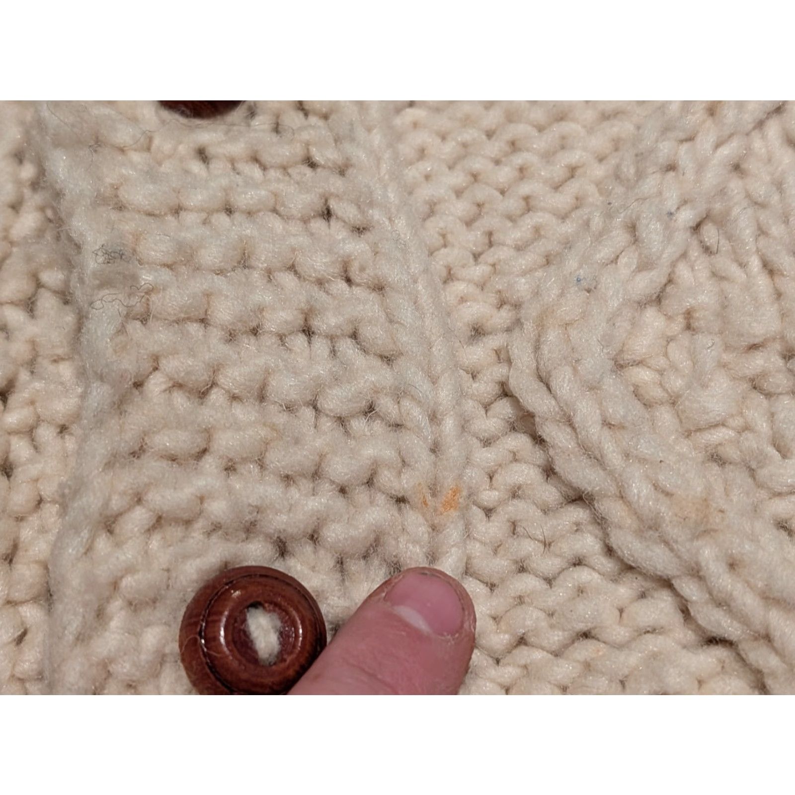 Vintage VINTAGE Sisandina Womens Cardigan Sweater Wool M/L Cream Fisherman Mock Neck Zipper Pockets Heavyweight Knit Long Sleeve Size M / US 6-8 / IT 42-44 - 6 Thumbnail