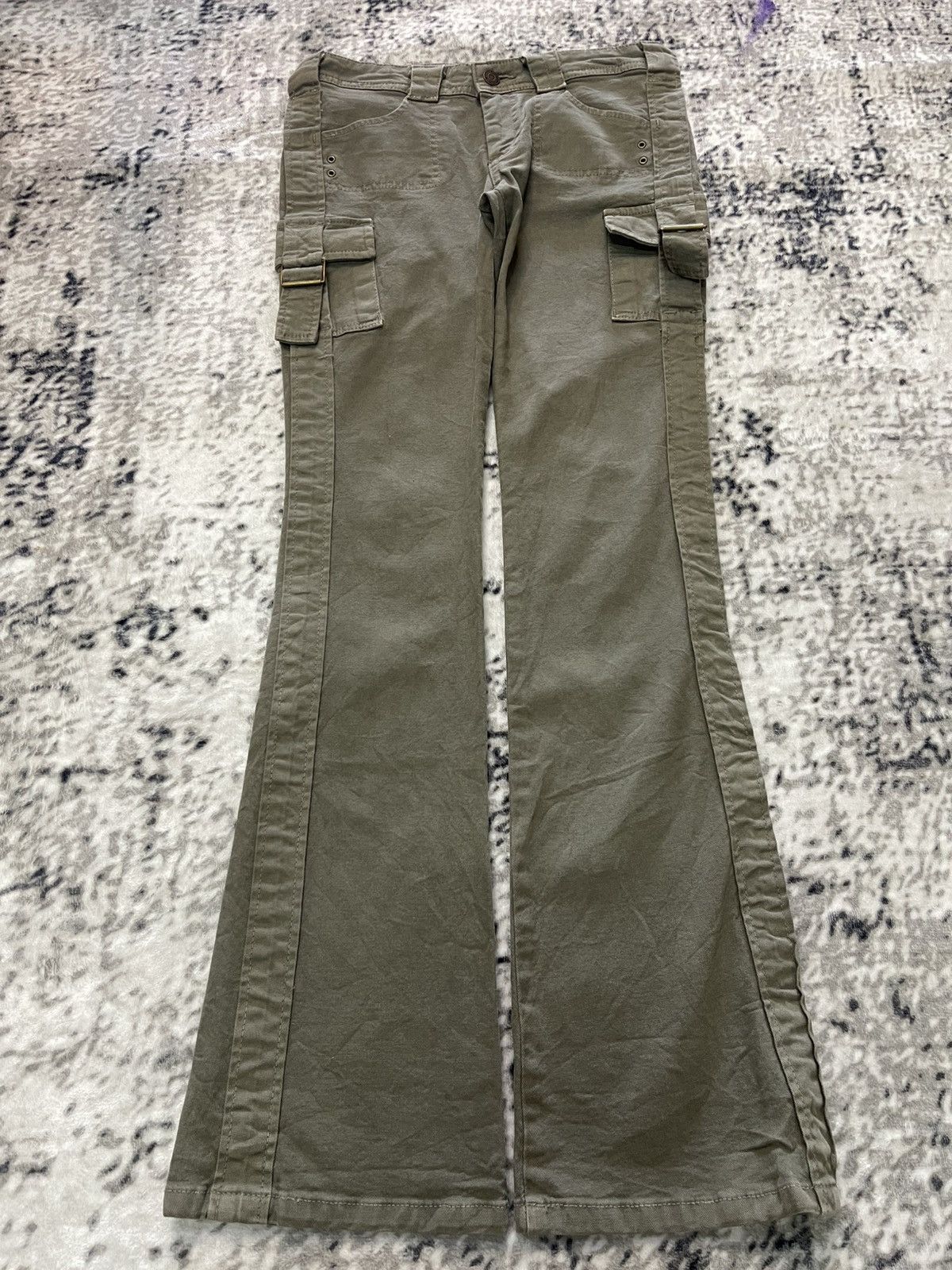 Le Grande Bleu (L.G.B.) 2000s Wow Japan Parachute Bondage Low Rise Cargo Flare Pants Size 26" / US 2 / IT 38 - 1 Thumbnail