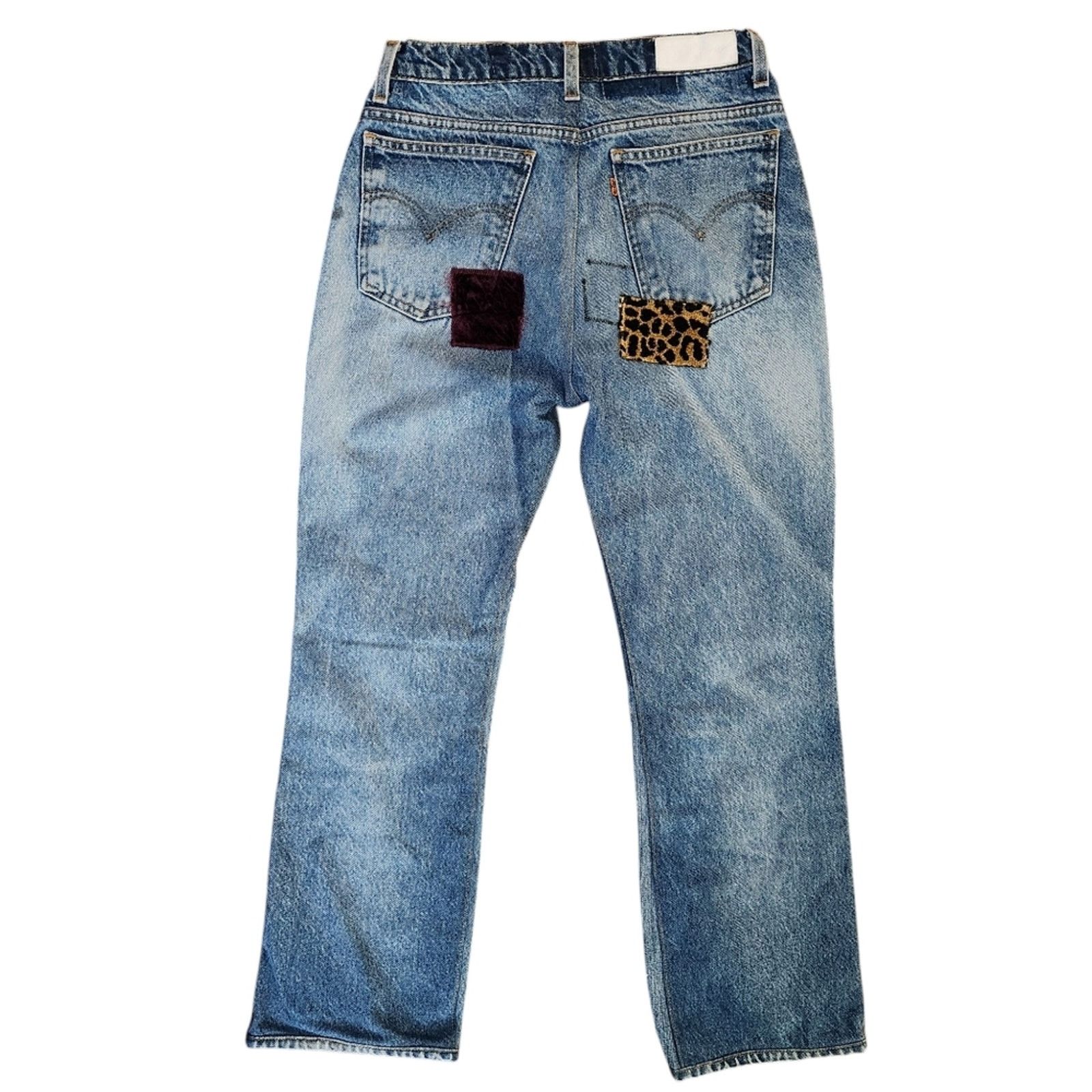 RE/DONE RE/DONE Levi's 70s Loose Flare Patchwork Upcycled Jeans Size 27" / US 4 / IT 40 - 2 Thumbnail