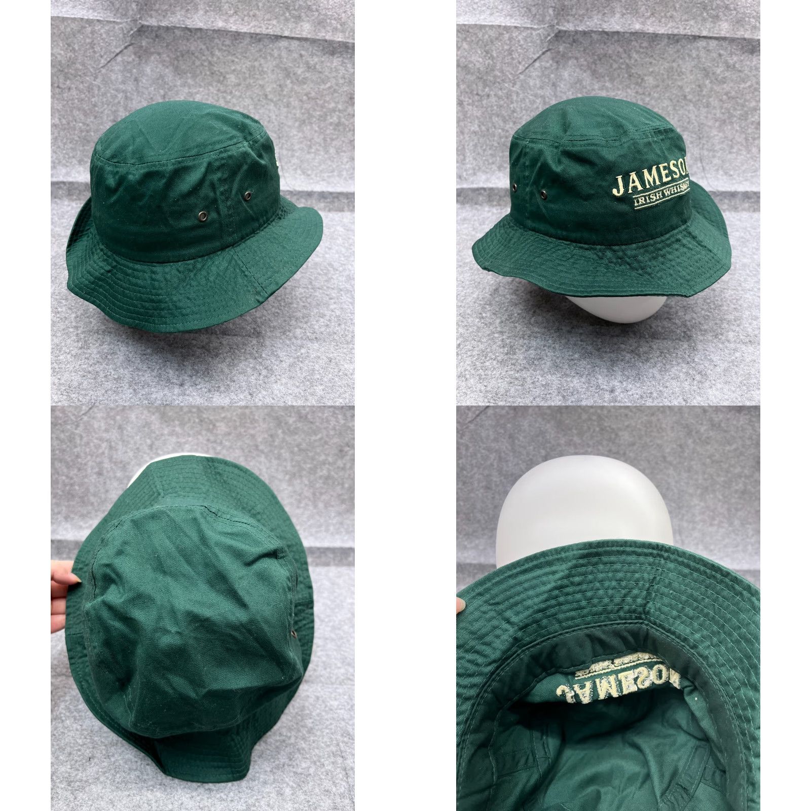 Vintage Jameson Bucket Hat Adult One Size Green 100% Cotton Outdoors Hat Men Whiskey Irish Outdoor Size ONE SIZE - 8 Thumbnail