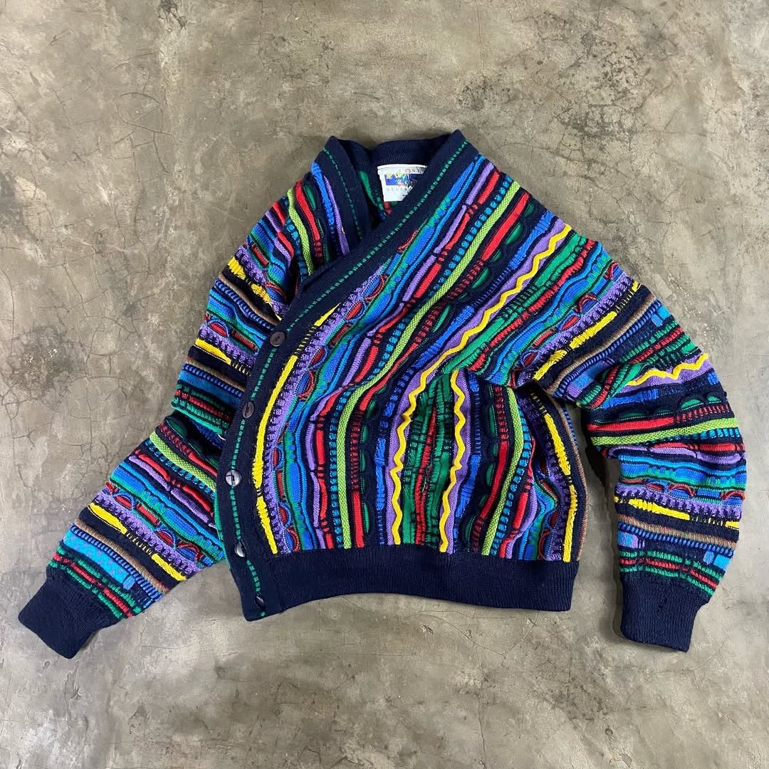 Designer × Kiwi Kiwi 3D coogi style Knit Cardigan Size US S / EU 44-46 / 1 - 3 Thumbnail