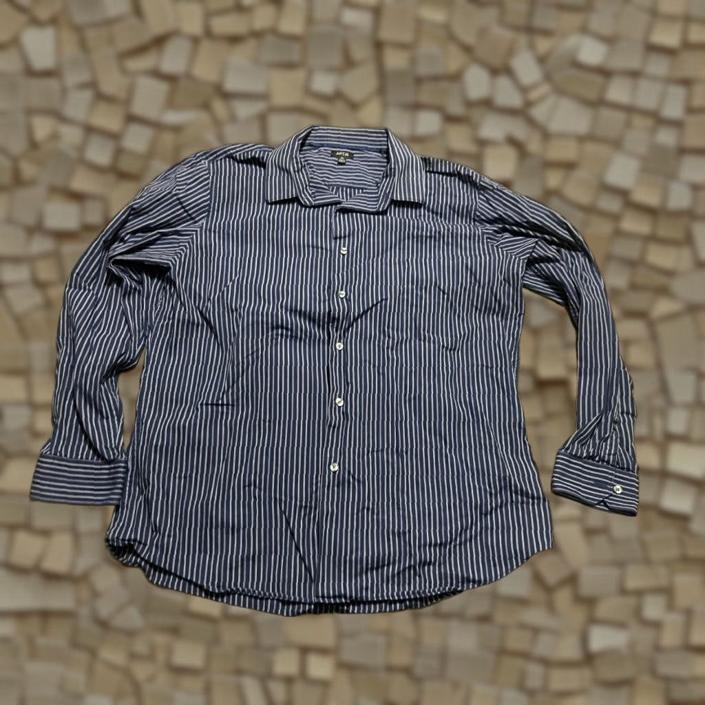 Apt. 9 Apt. 9 Shirt Mens XL Blue Pink Striped Button Up Long Sleeve Size US XL / EU 56 / 4 - 1 Thumbnail