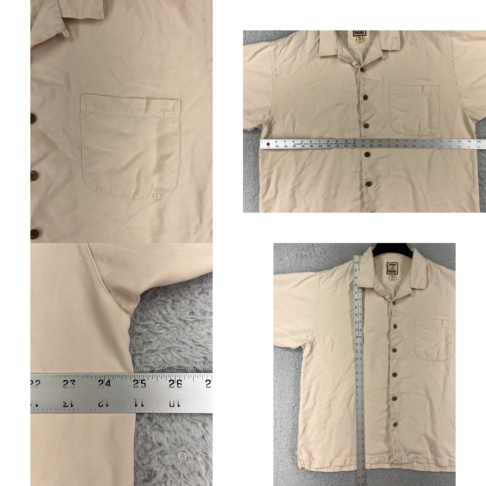 Tommy Bahama Tommy Bahama Shirt Mens XL Beige 100% Silk Button-Up Herringbone Aloha Beach Vacation Resort Shirt Mens XL Beige Silk Button-Up Size US XL / EU 56 / 4 - 8 Thumbnail