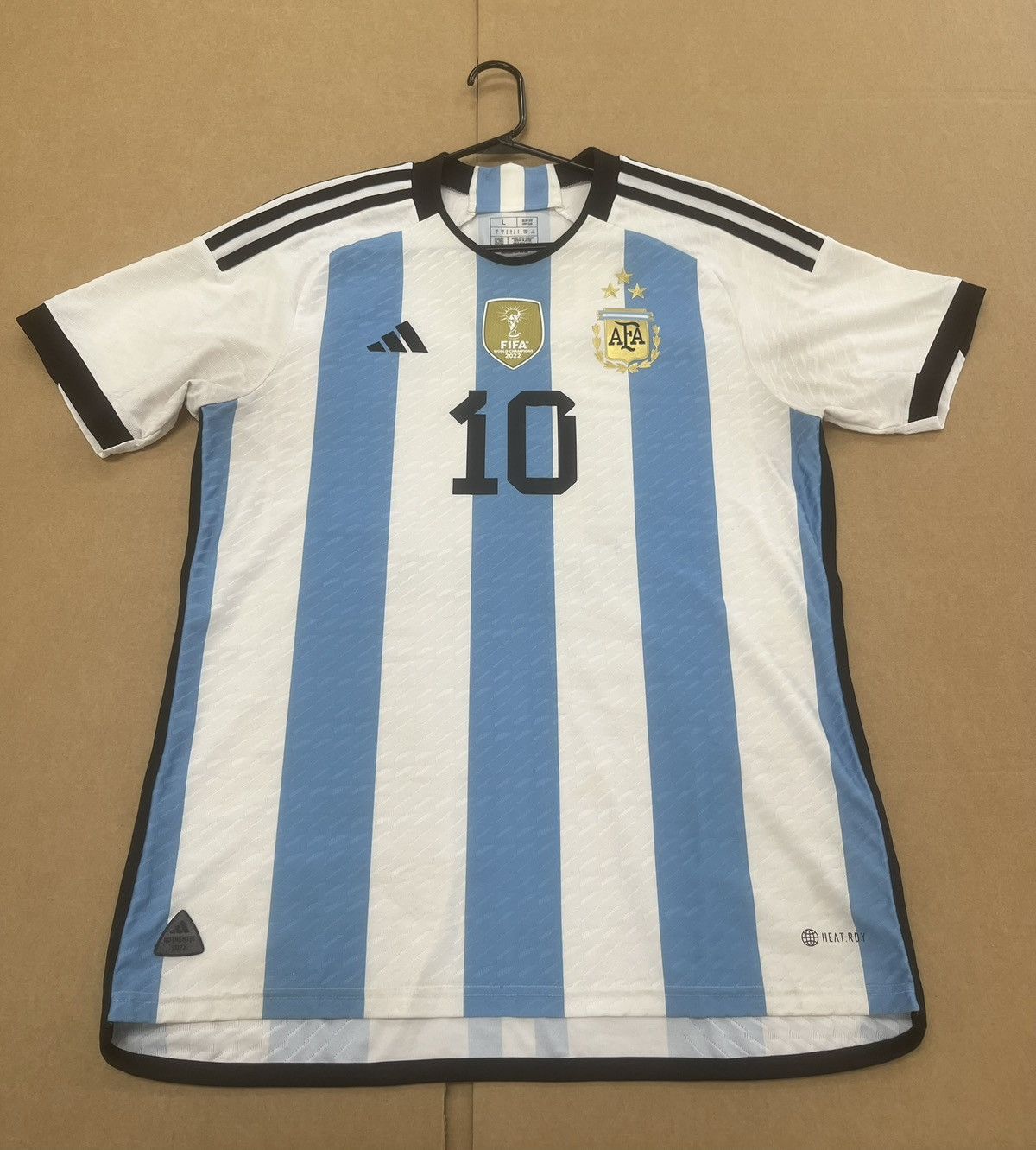 Adidas Adidas Argentina 2022 Authentic Home Jersey Messi Size US L / EU 52-54 / 3 - 1 Thumbnail