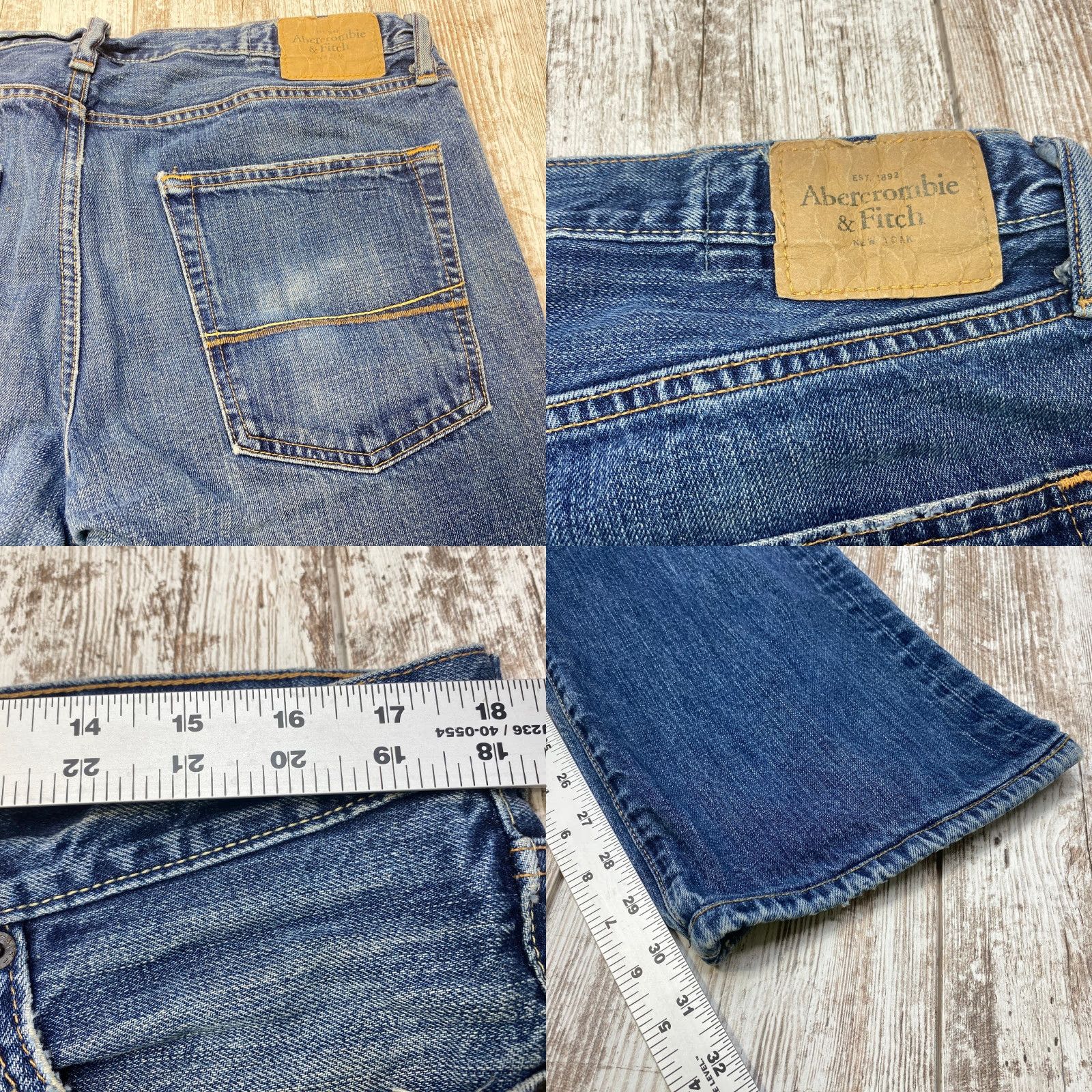 Abercrombie & Fitch Abercrombie & Fitch Jeans Mens 34x32 Straight Button Fly Whiskered DistressedY2K Size US 34 / EU 50 - 10 Thumbnail