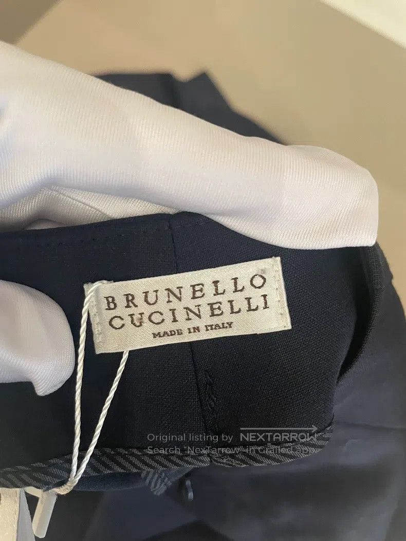 Brunello Cucinelli Brunello Cucinelli Navy Wool Trousers Size 26" / US 2 / IT 38 - 6 Thumbnail