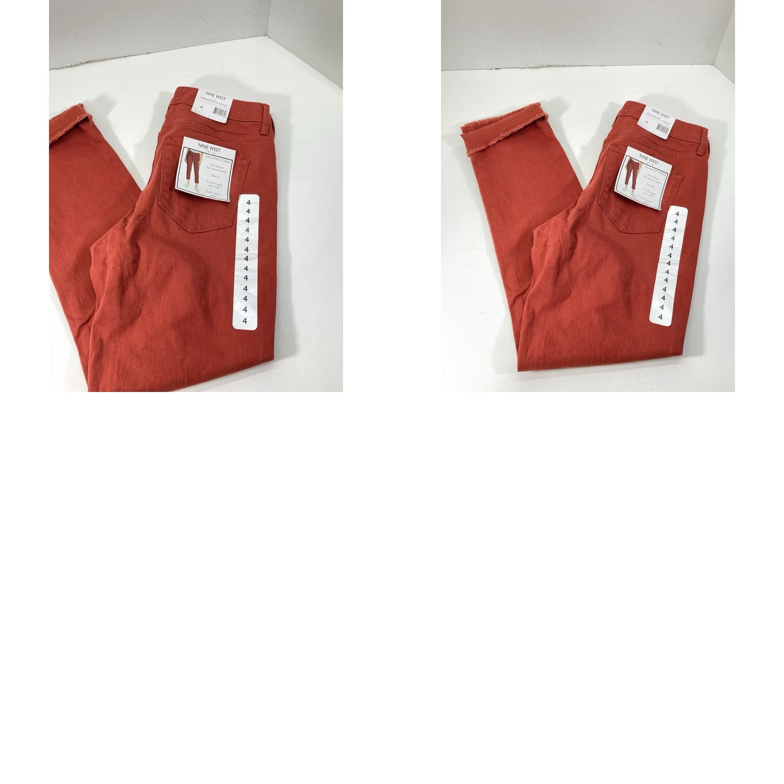 Nine West Nine West Gramercy Crop Jeans Women 4 28X27 Red Denim Stretch Slim NWT Size 27" / US 4 / IT 40 - 10 Thumbnail