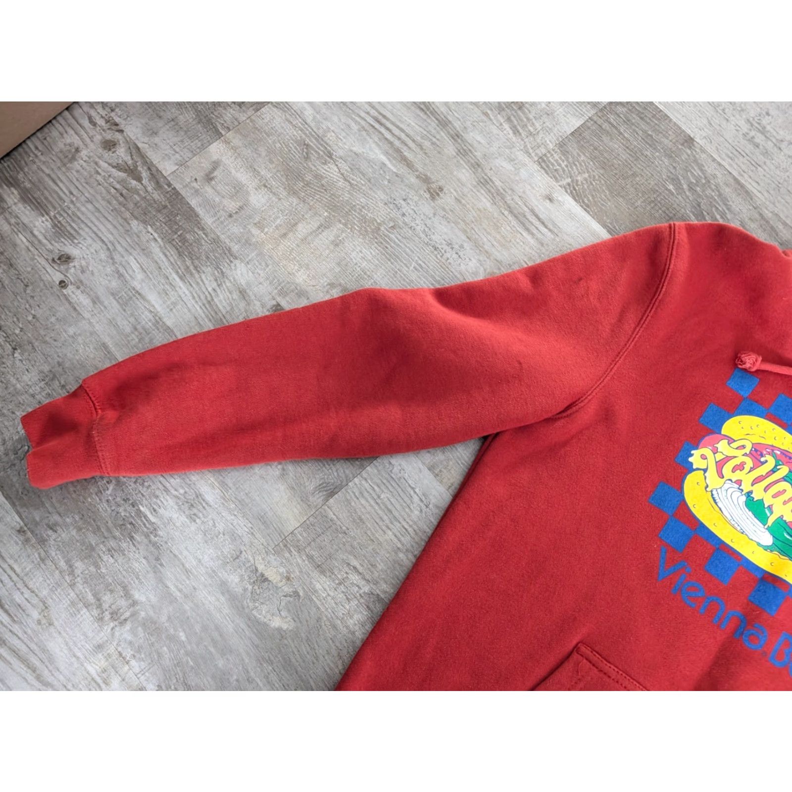 Vintage VINTAGE Lollapalooza Vienna Beef Hoodie Mens Medium Hooded Sweatshirt Brick Red Chicago Size US M / EU 48-50 / 2 - 5 Thumbnail