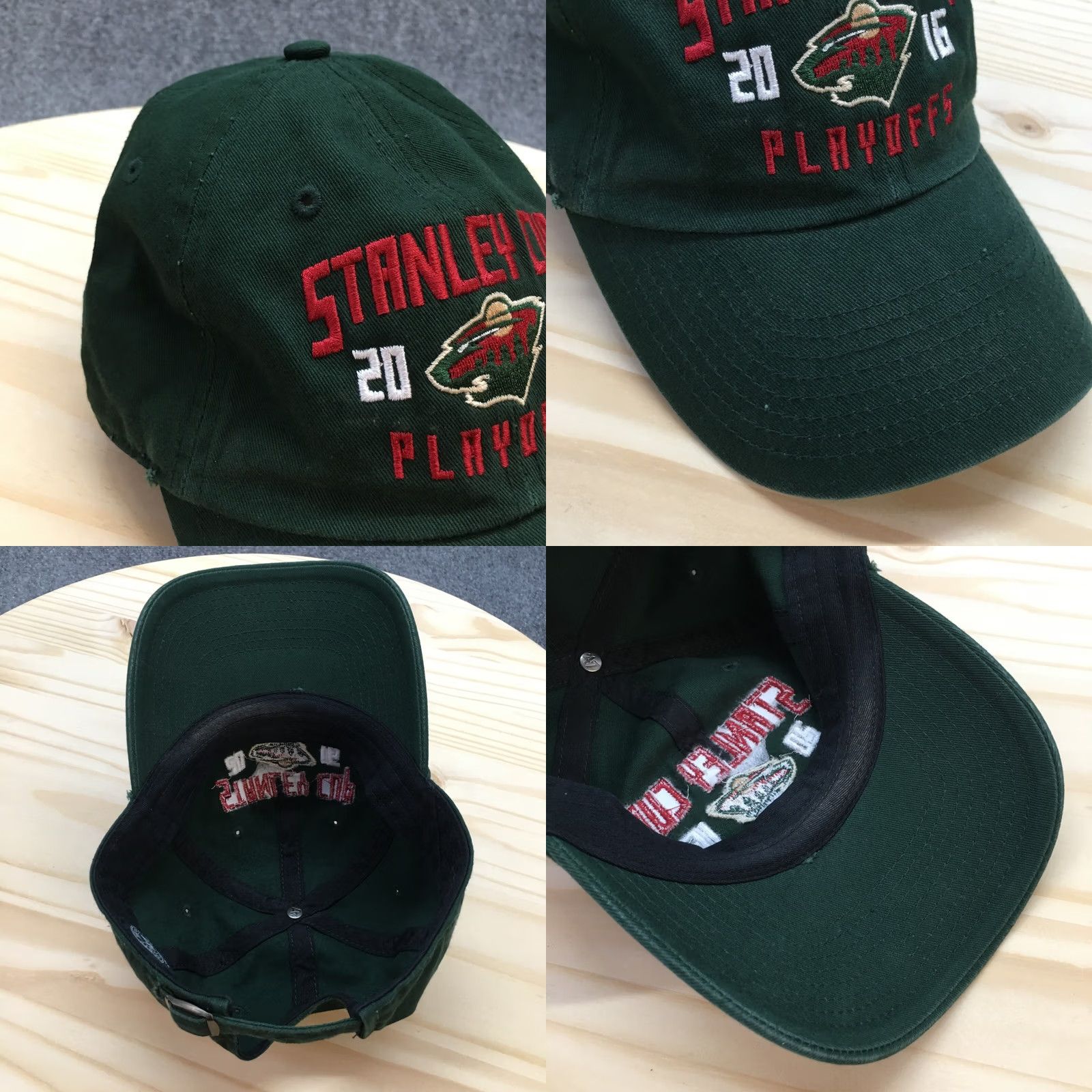 47 47 Stanley Cup Playoffs 2016 Baseball Cap Hat Men Green OS Adjustable Curve Brim Size ONE SIZE - 8 Thumbnail