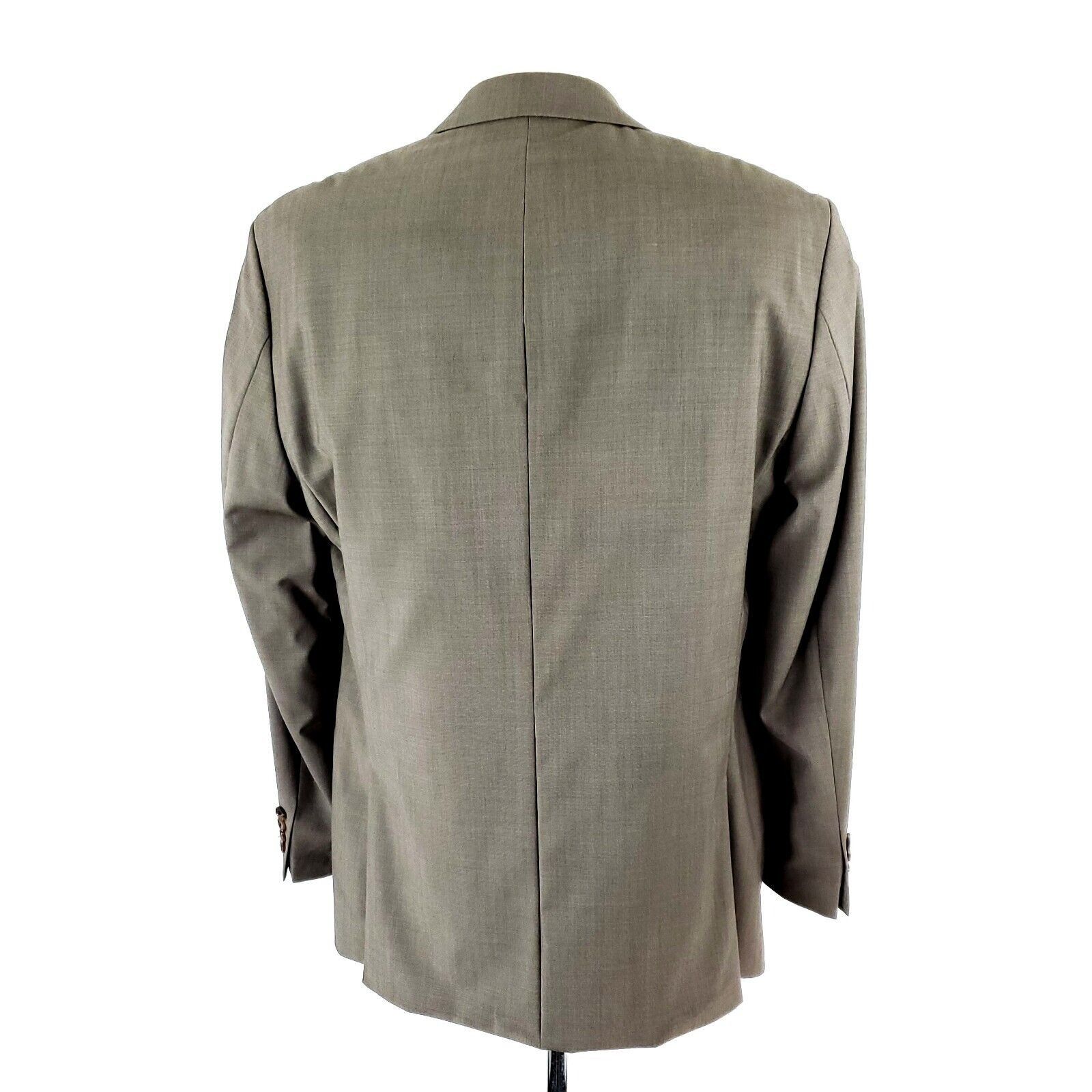 Joseph Abboud Joseph Abboud Wool 2 Button Blazer 40R Beige Birdseye Size 40R - 5 Thumbnail