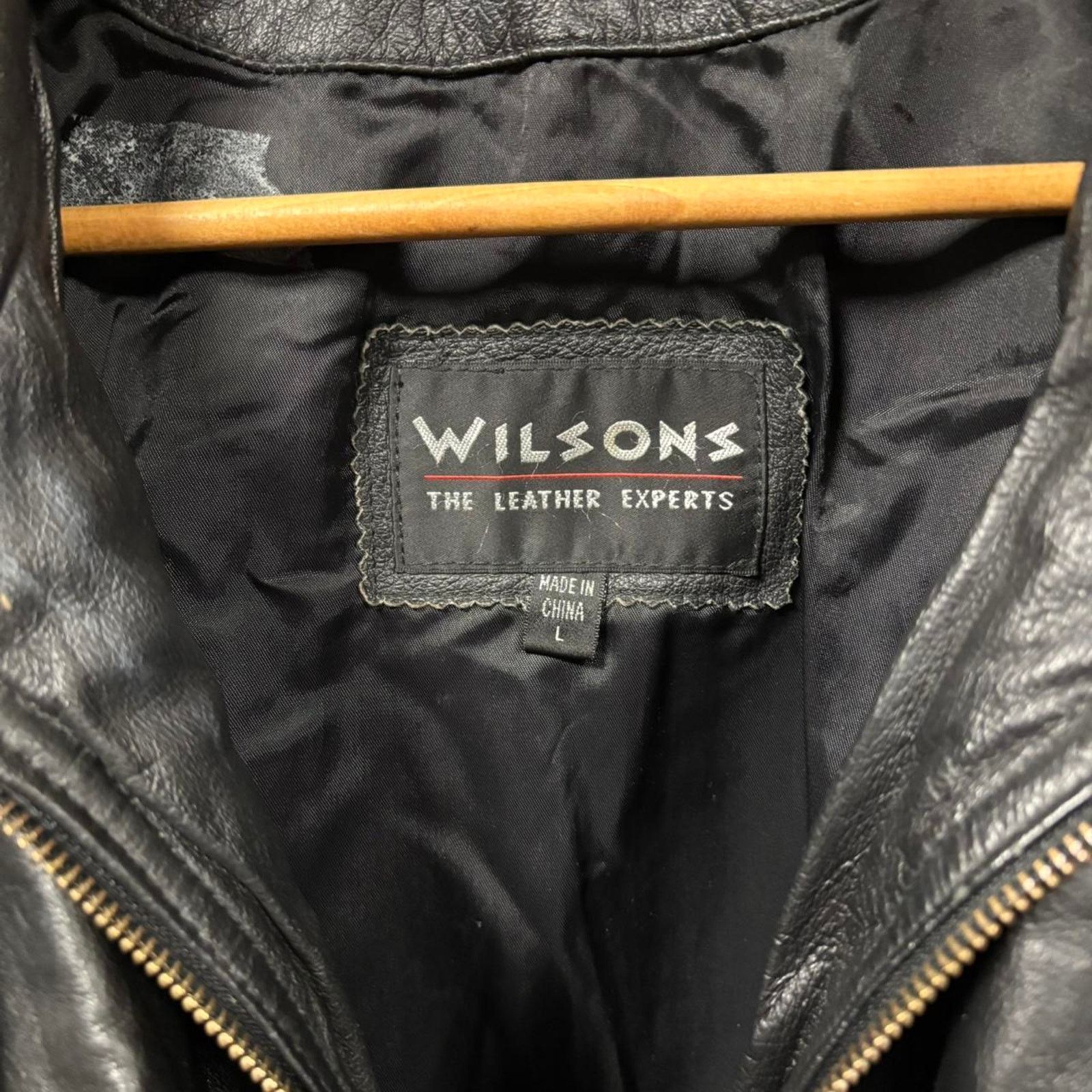 Black Distressed Grunge Moto 2024 Vintage Wilson’s Leather Jacket