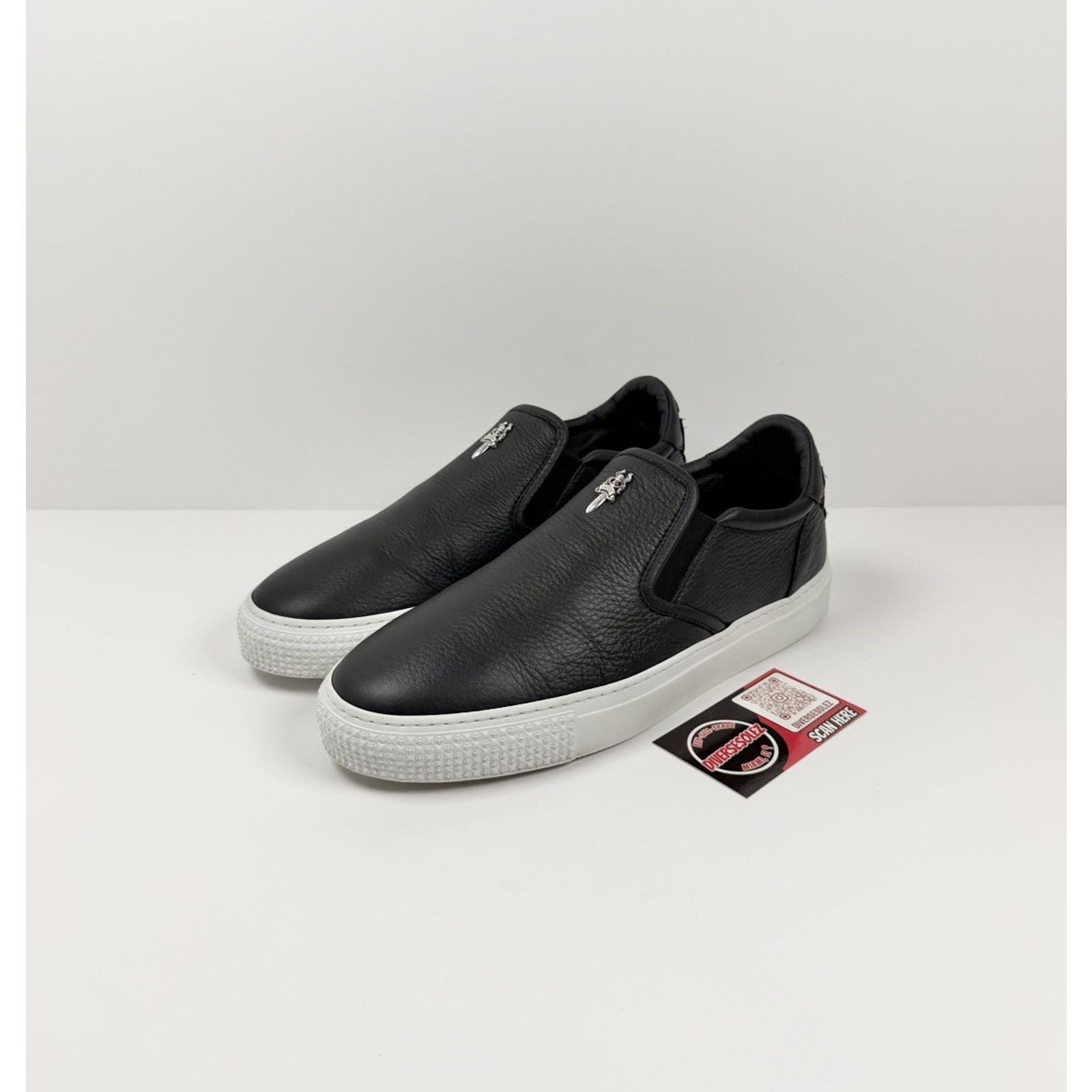 Chrome Hearts Size 7UK/8US - Chrome Hearts Dagger Leather Slip On Sneakers Size US 8 / EU 41 - 1 Thumbnail