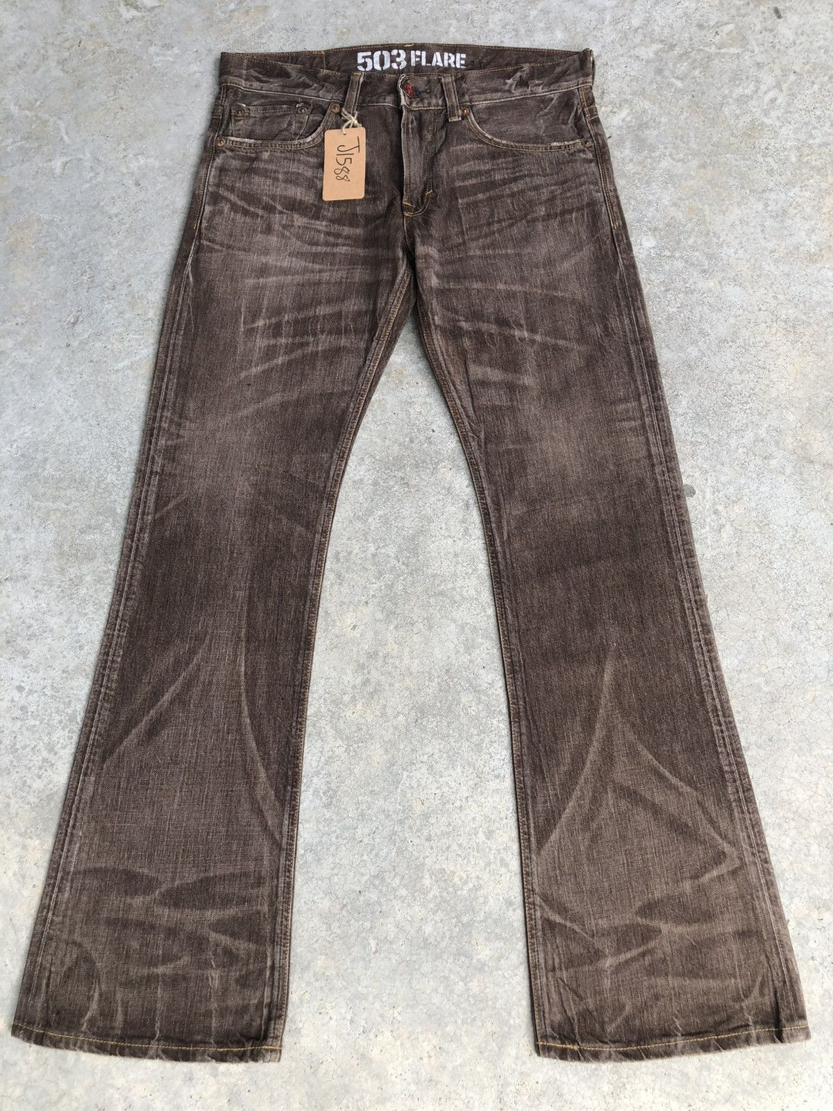 If Six Was Nine Japanese Edwin Flared Jeans Distressed Jeans Size US 34 / EU 50 - 1 Thumbnail