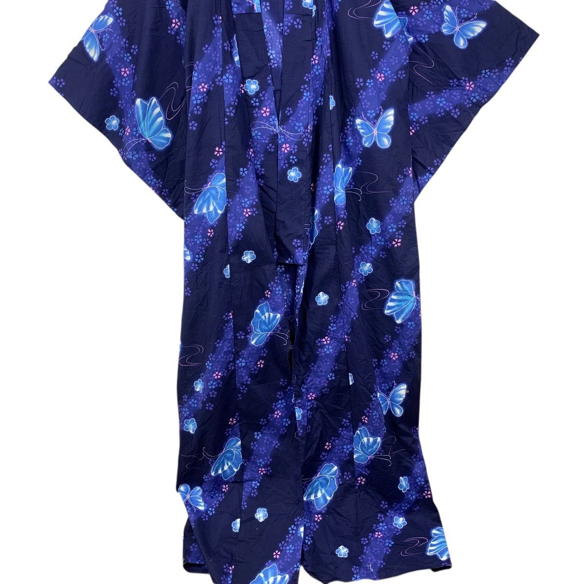 Vintage Vintage 70s KIMONO BUTTERFLY JAPAN Traditional AOP Robe Coat Size XXL / US 16-18 / IT 52-54 - 5 Thumbnail