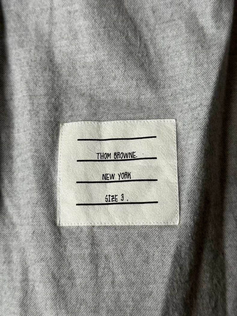 Thom Browne Thom Browne Grey shirt with a white collar Size US L / EU 52-54 / 3 - 5 Thumbnail