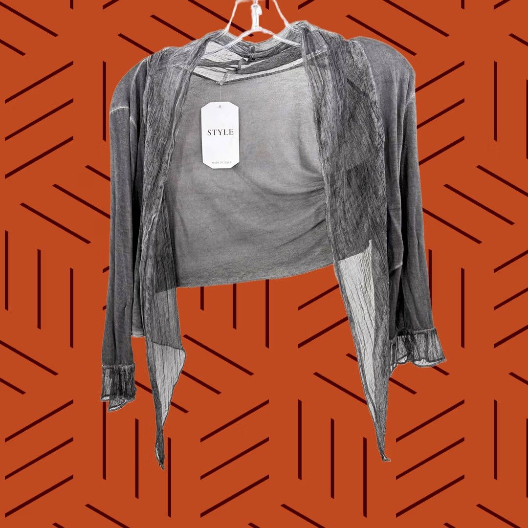 Vintage Grey One Size Cardigan Blouse Size ONE SIZE - 1 Thumbnail