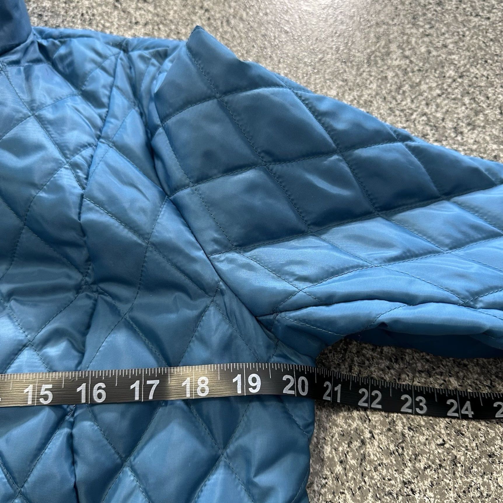 Lands' End Lands' End Jacket Womens M Quilted Full Zip Blue Teal Diamond Softshell Polyester Water Resistant Outdoor Winter Fall Spring Size M / US 6-8 / IT 42-44 - 5 Thumbnail