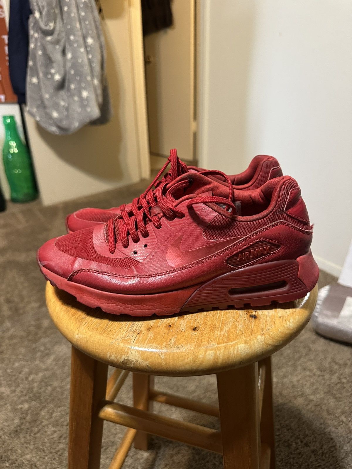 Nike Vintage Nike air max 90s “triple red” 2019 size 8 Size US 8 / EU 41 - 4 Thumbnail