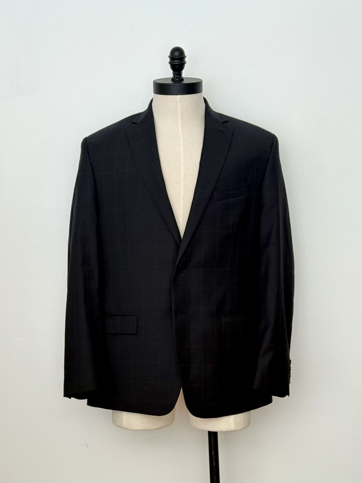 Calvin Klein Calvin Klein Black window pane Sport Coat with Modern Fit Size 42R - 1 Thumbnail