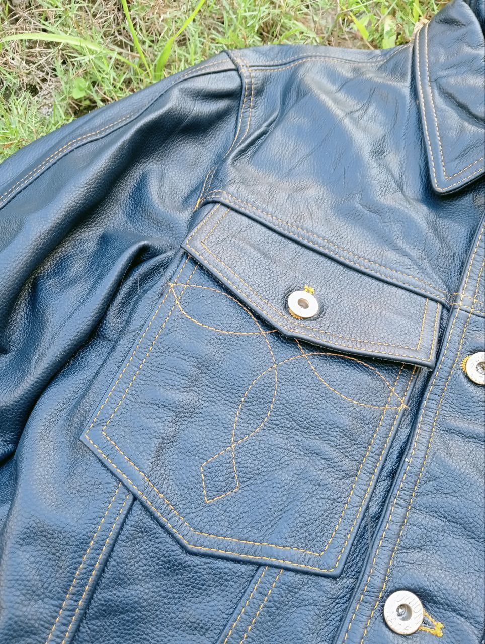 Japanese Brand CURPHEY UNION MADE LEATHER JACKET Size US XXL / EU 58 / 5 - 6 Thumbnail