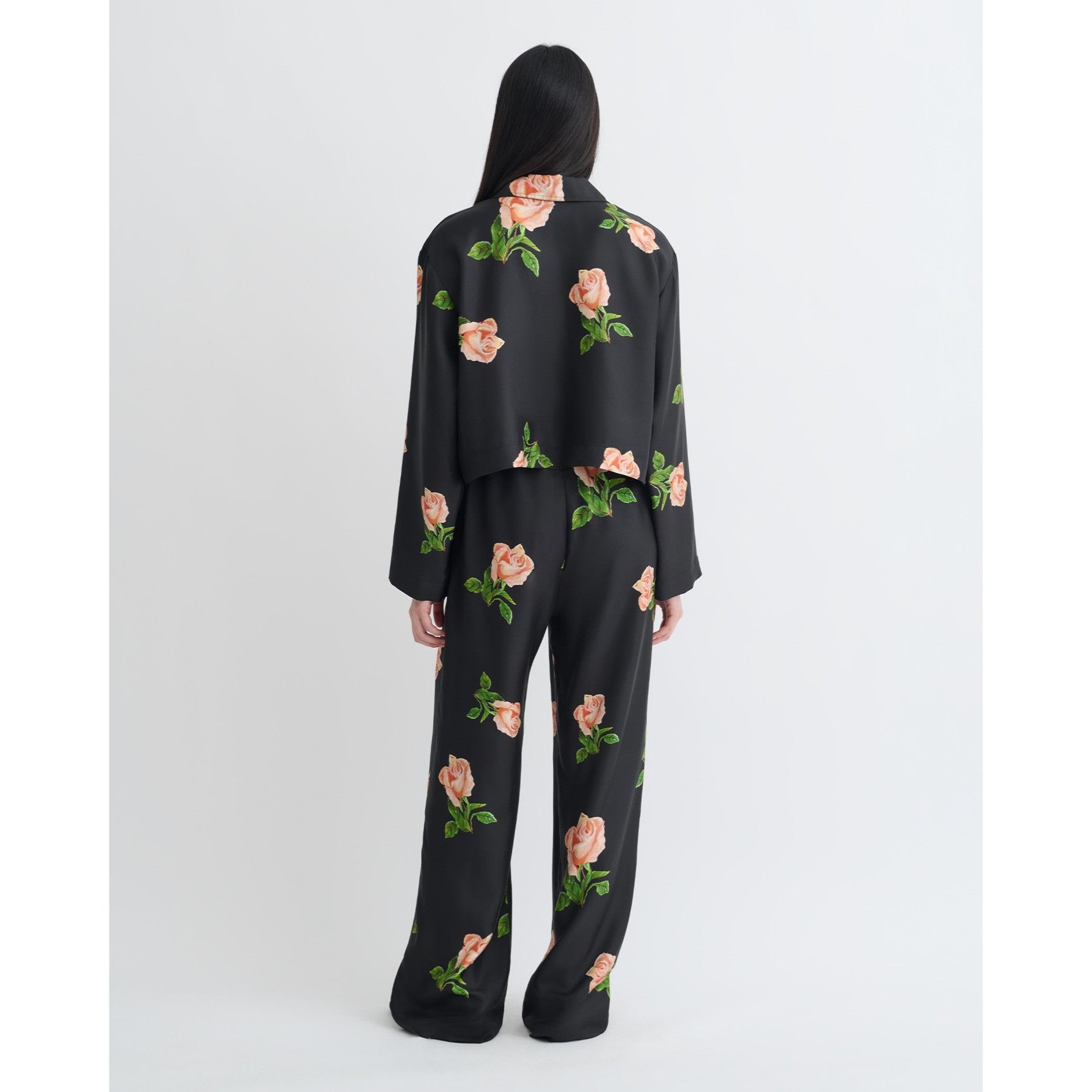 Nanushka Nanushka Valley Silk Cropped Twill Long Sleeve PY Jama Shirt Size L / US 10 / IT 46 - 8 Thumbnail