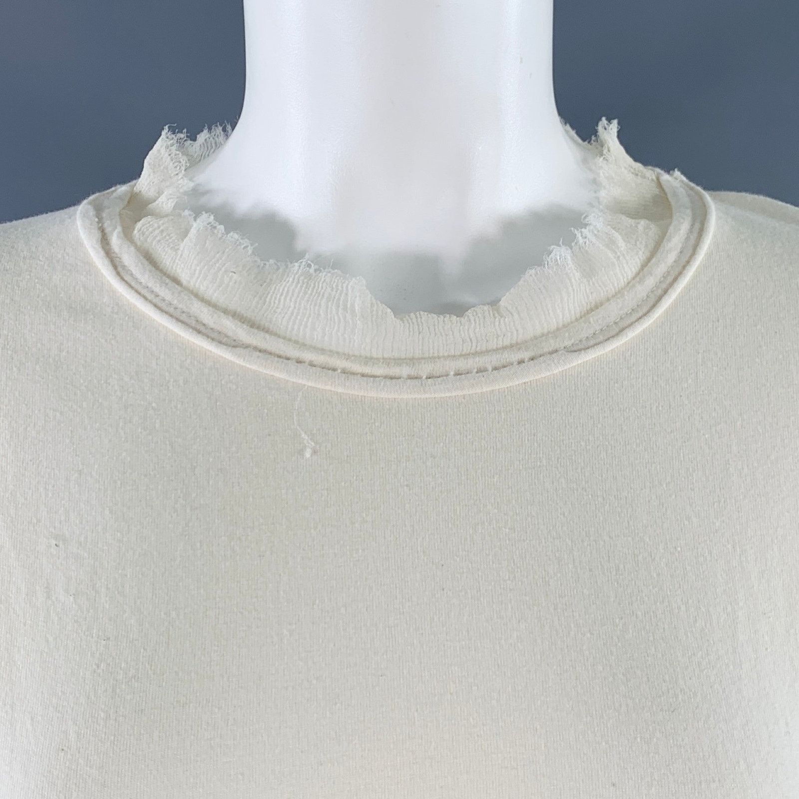 Peachoo + Krejberg PEACHOO+KREJBERG Cream Cotton Silk Contrast Trim Casual Top Size S / US 4 / IT 40 - 2 Thumbnail