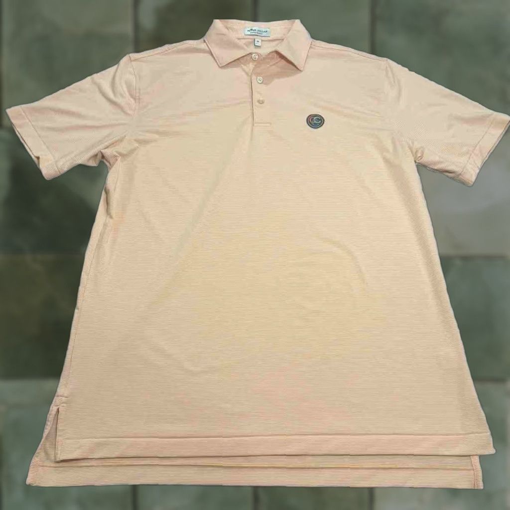 Peter Millar Peter Millar Polo Orange/White Stripe Short Sleeve Collared Pullover Mens M Summer Comfort Golf Casual Business shirts Size US M / EU 48-50 / 2 - 1 Thumbnail