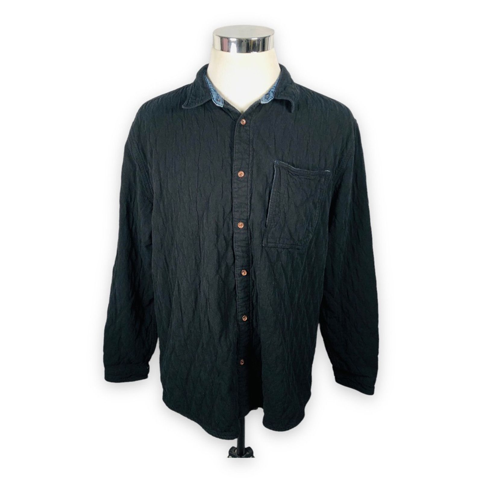 Carbon2Cobalt Carbon 2 Cobalt Quilted Shirt Jacket Black Long Sleeve XL Size US XL / EU 56 / 4 - 1 Thumbnail