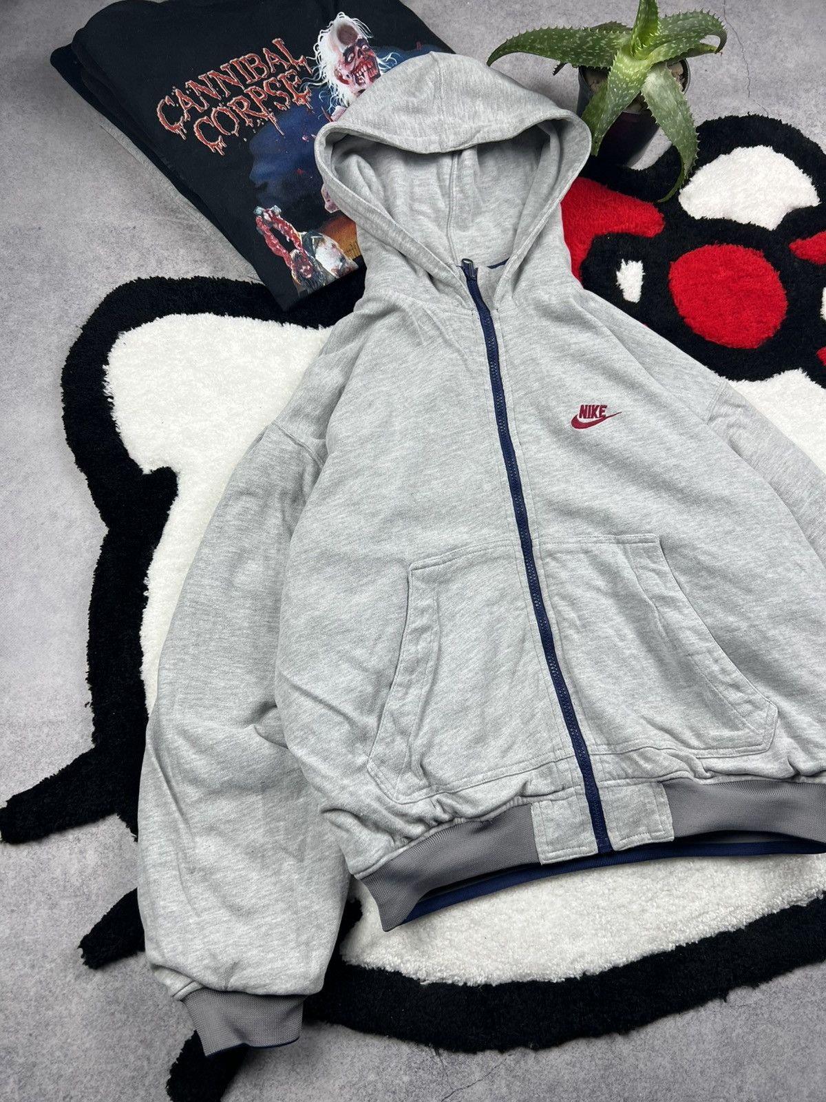Vintage Vintage Nike Big Logo Oversized Reversible Nylon 90s Jacket Size US S / EU 44-46 / 1 - 2 Thumbnail