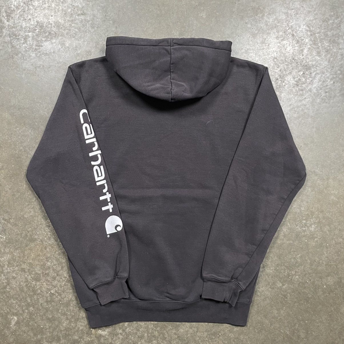 Carhartt × Carhartt Wip × Vintage Vintage Carhartt Sleeve Spellout Hoodie Black Skater Utility Size US M / EU 48-50 / 2 - 4 Thumbnail
