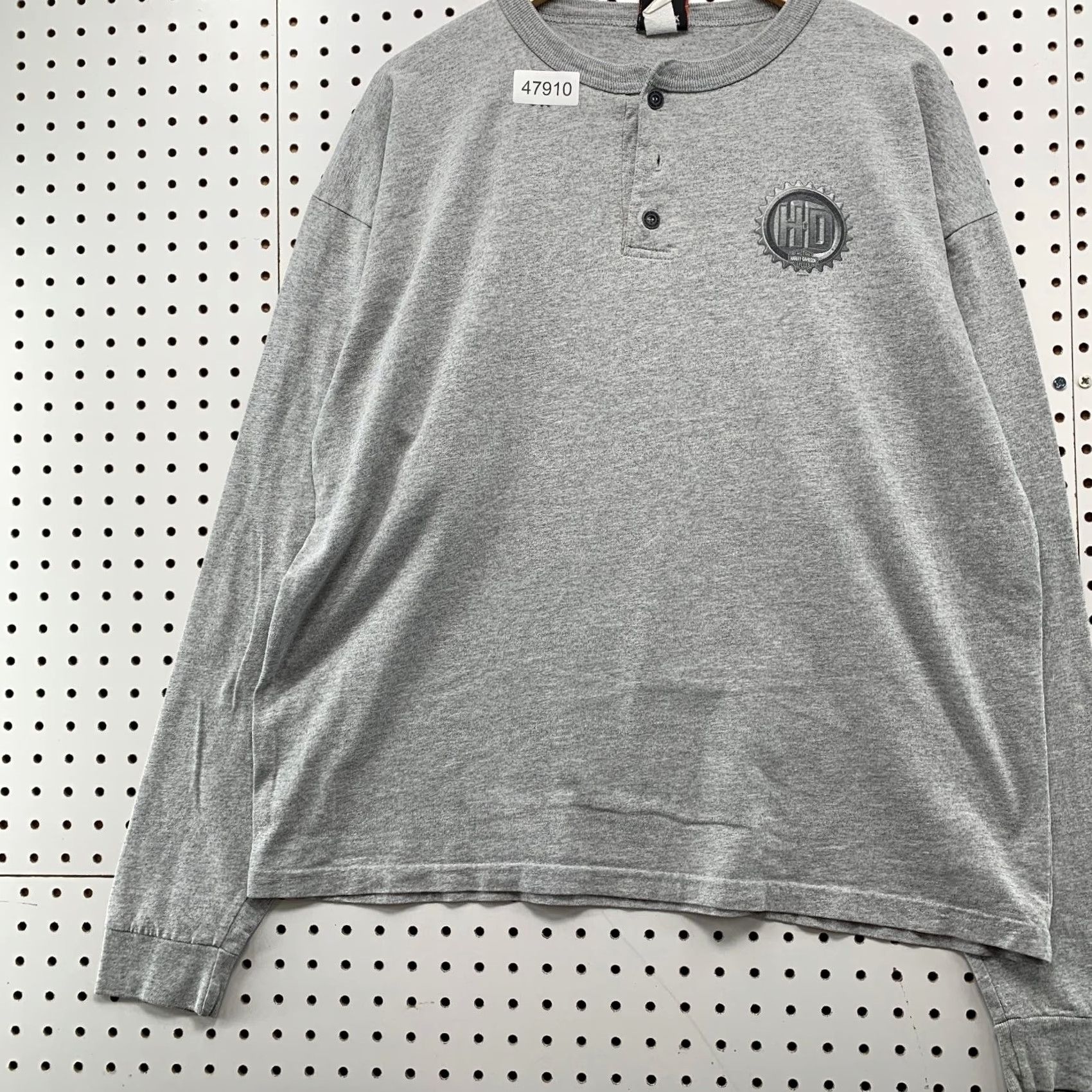 Harley Davidson Harley-Davidson Henley Shirt Men XL Gray Long Sleeve Motorcycle Galaxy Illinois Galena MDN Graphic Print T-Shirt Mens Vintage: No Size US XL / EU 56 / 4 - 5 Thumbnail