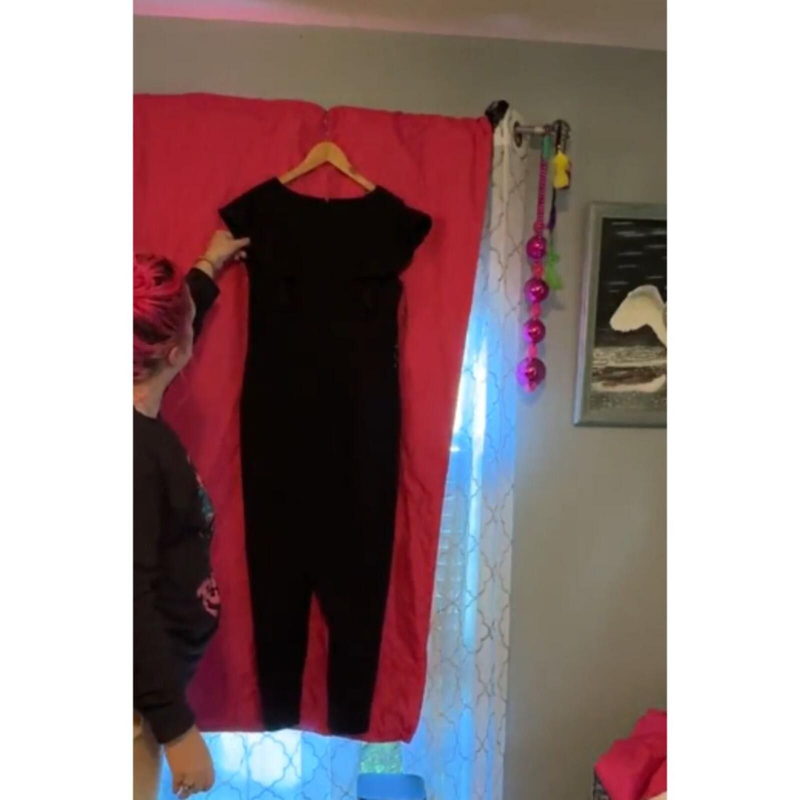 DKNY DKNY Black Ruffle Flutter Sleeve - Jumpsuit Pockets Size 32" / US 10 / IT 46 - 4 Thumbnail