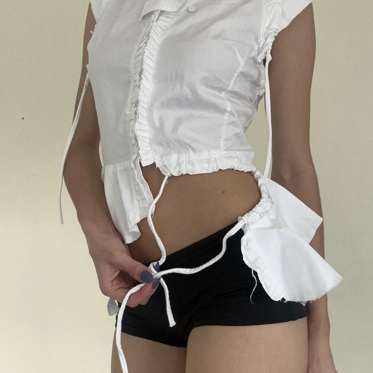 Ottolinger white asymmetrical ruffled shirt- sold out online -rare Size S / US 4 / IT 40 - 3 Thumbnail