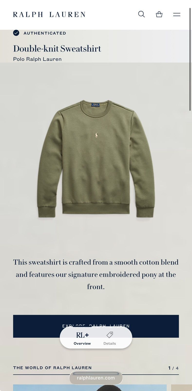Polo Ralph Lauren 🇺🇸 NWT❗️Polo Ralph Lauren Double Knit Sweatshirt Olive Rare Size US L / EU 52-54 / 3 - 3 Thumbnail