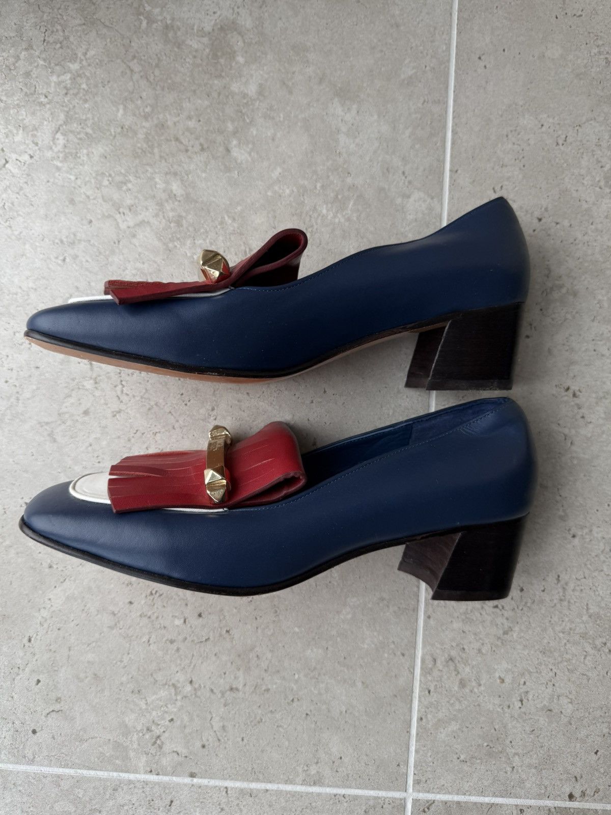 Valentino VALENTINO GARAVANI Calfskin Rockstud Uptown Fringe Loafer Size US 9 / IT 39 - 4 Thumbnail