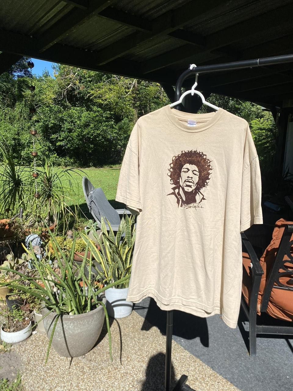 Jimi Hendrix 2004 Authentic Jimi Hendrix Velvet Cream Graphic Tee XXL Size US XXL / EU 58 / 5 - 2 Thumbnail