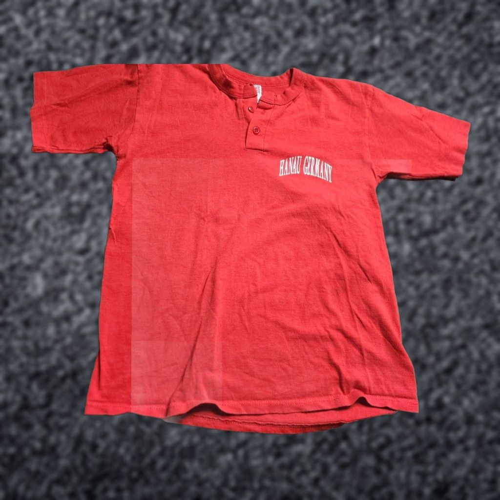 Soffe VINTAGE Soffee 80s Red Graphic Henley T Shirt Adult Mens Medium Punk Cotton Blend Size US M / EU 48-50 / 2 - 1 Thumbnail
