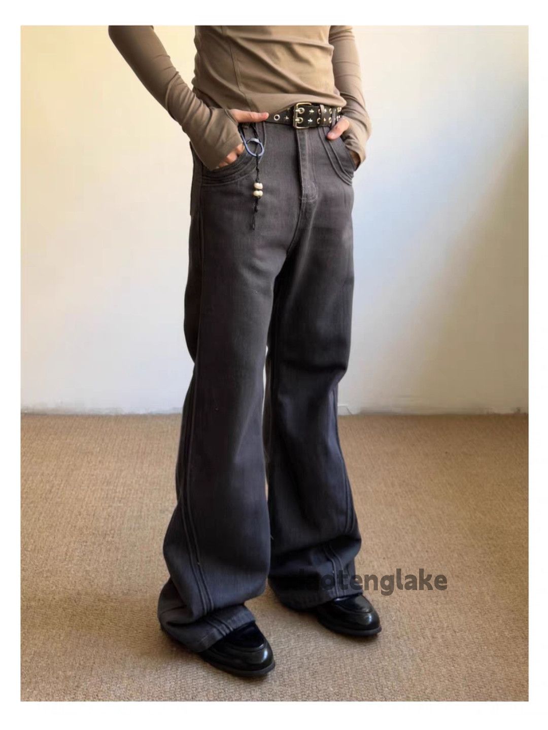 Jean Custom rafsimons helmutlang style punk flared jeans Size US 30 / EU 46 - 2 Thumbnail