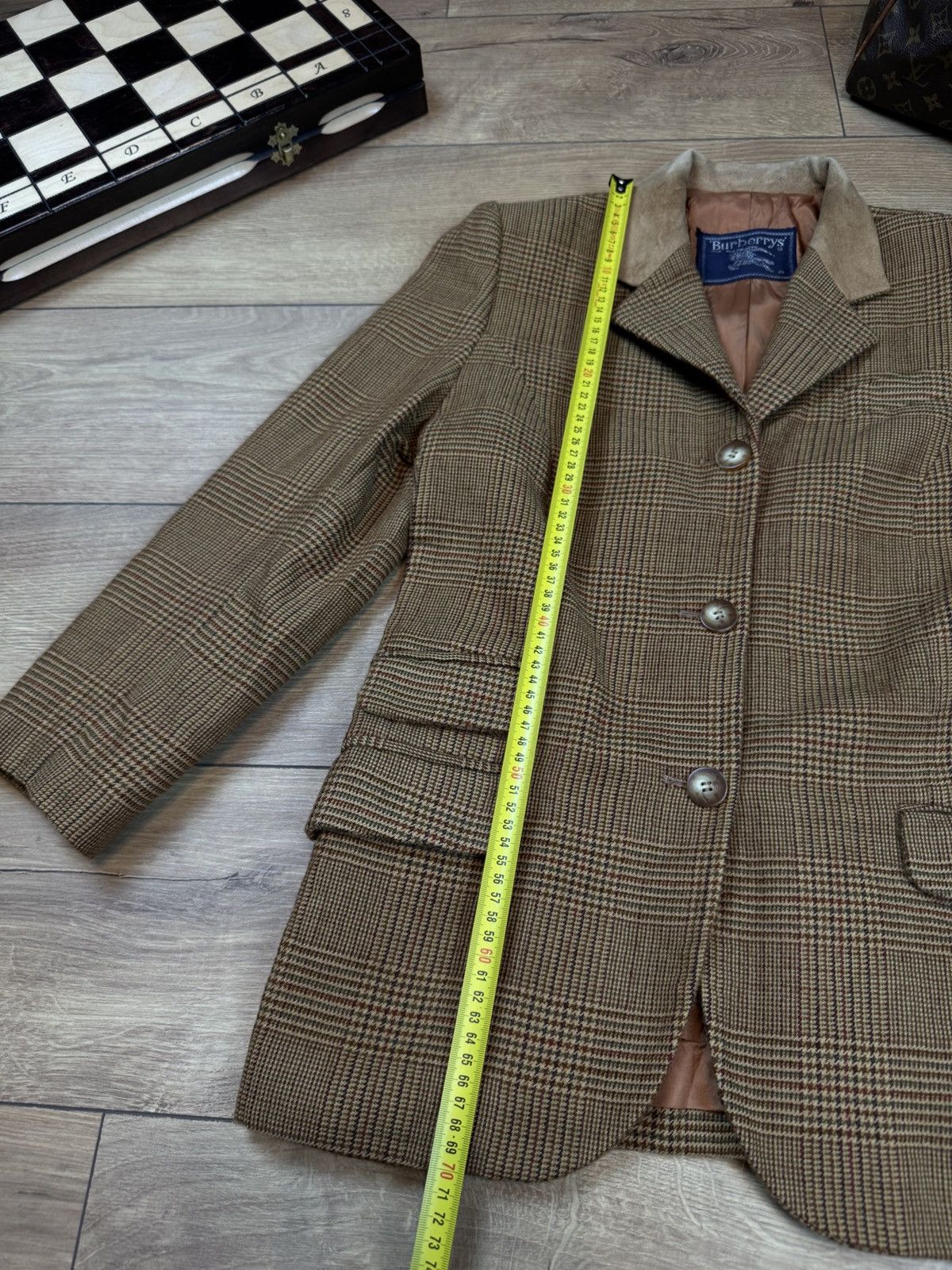 Burberry Vintage wool blazer Burberry Tweed original luxury item Size 38S - 5 Thumbnail