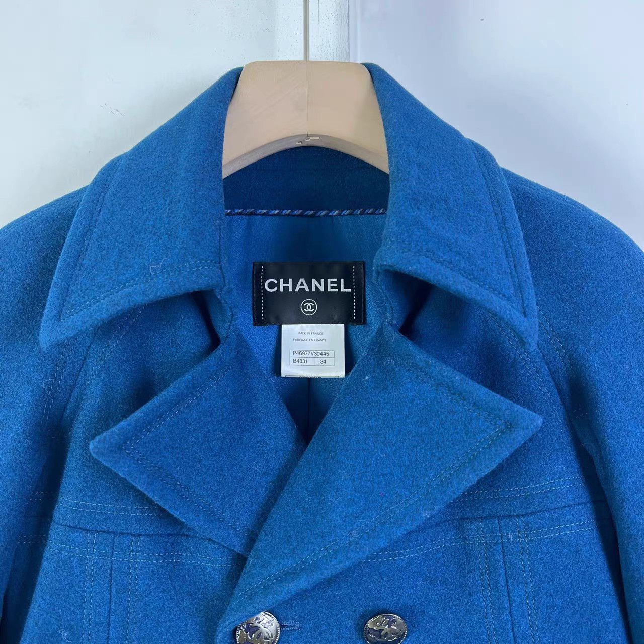 Chanel Chanel Runway Peacock Blue Wool Coat K12 Size XXS / US 00 / IT 34 - 5 Thumbnail