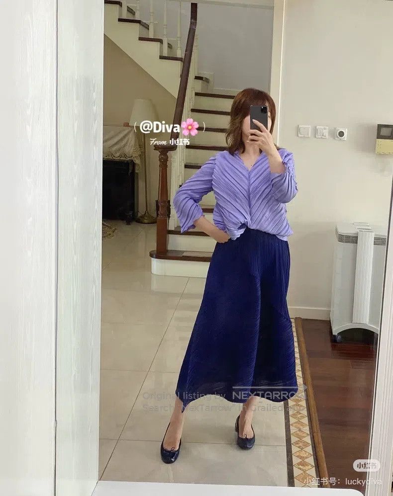Issey Miyake Issey Miyake size:3 Blue Midi Skirt Size 31" - 1 Thumbnail