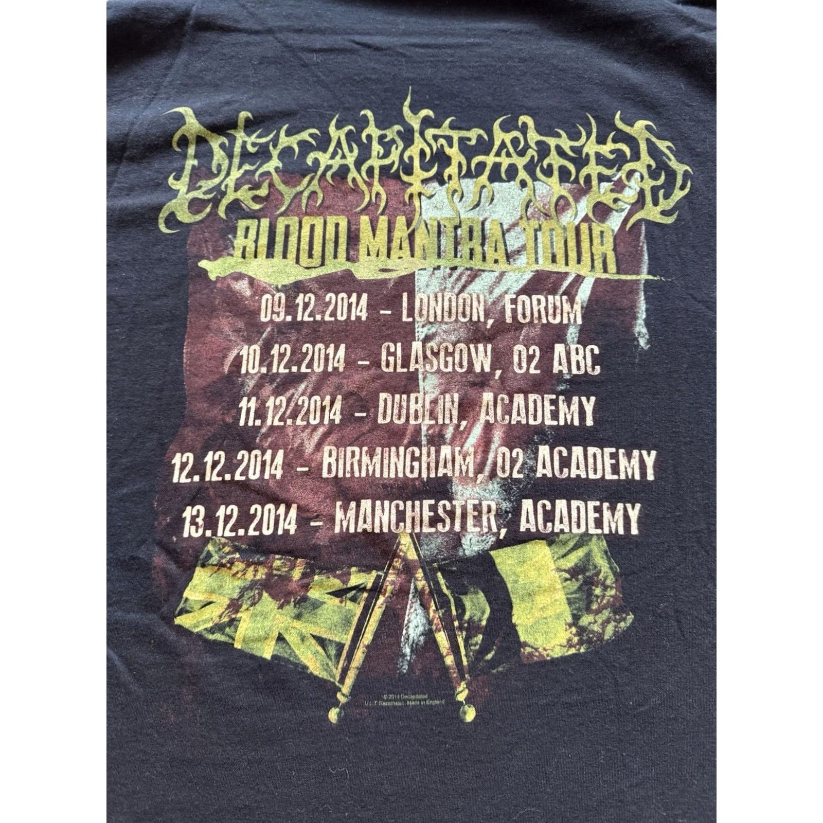 Gildan VINTAGE Death Metal Band T-Shirt Gildan 2014 Decapitated Blood Mantra Euro Tour Short Sleeve Crew Neck XL Black Men Size XL Logo Double-Sided Size US XL / EU 56 / 4 - 4 Thumbnail